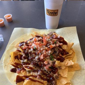 Rusty Taco - BBQ Brisket Nachos Fountain Drink - Tacos Near Me - Midland, Texas Rusty Taco - BBQ Brisket Nachos Fountain Drink - Tacos Near Me - Midland, Texas