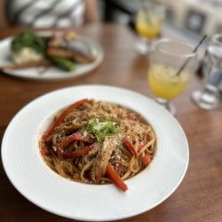 The Victoria Theater Restaurant - Cajun chicken and pasta .