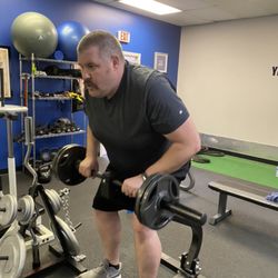 Client Performing Bent Over Rows