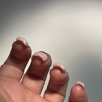 Nail Time Spa - Ridiculously thick, uneven and each mail is a different shape - Nail Salons Near Me - Chamblee, Georgia