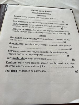 Menu photo 3 Mezza Luna Bistro Allendale, NJ