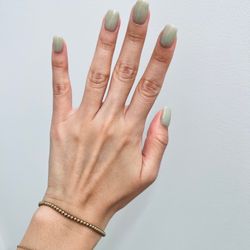 SNS manicure on natural nails