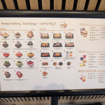 Sulbing Cafe - Menu (Aug. 2025) - Cafes Near Me - Mountain View, California
