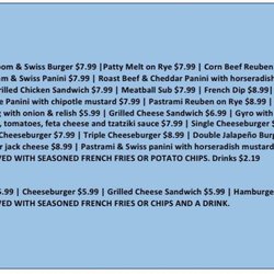 American Sandwich Shop - Menu and prices