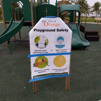 Fred Barrera Park - Playground open but the seating area closed - Parks Near Me - Orange, California