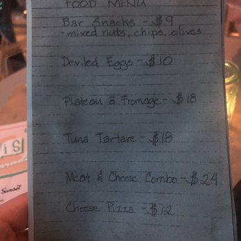 Morris American Bar - Food menu (June 2022) - Cocktail Bars Near Me - Washington, DC, District of Columbia