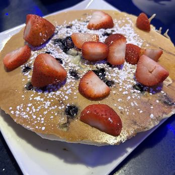 South Street Diner - Food: Pancakes with Banana & Strawberries - Diners Near Me - Boston, Massachusetts