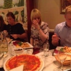Mama Mia - Blurry panorama of starters- the Aubergine is lovely