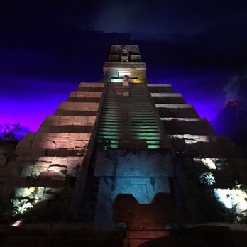 Epcot World Showcase - Inside the Mexico Pavilion.  It always looks like a night scene. - Amusement Parks Near Me - Orlando, Florida