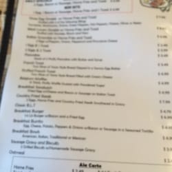 No Name Coffee Shop - Breakfast menu