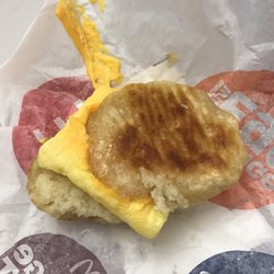 McDonald's - This is supposedly an egg & cheese biscuit. What a sloppy mess.