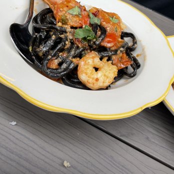 Tortello - Squid ink bucatini with prawns (special of the day) - Pasta Shops Near Me - Chicago, Illinois