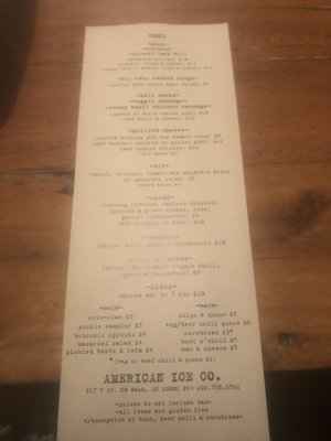 Menu photo 2 American Ice Company Washington, DC, DC