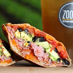 Zookz Sandwiches - No 25        Thinly sliced Ham, fresh tomatoes and avocados, seasoned black beans, and shredded cheddar cheese, zookz Chipotle Sauce