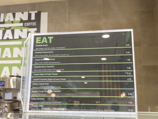 Menu photo 2 Giant Coffee Phoenix, AZ