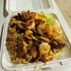 Nori Japan - Chicken and shrimp with fried rice and veggies