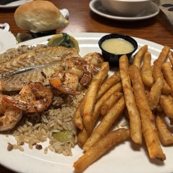 Ralph & Kacoo's - Snapper, shrimp, rice, fries, lemon butter sauce - Seafood Near Me - Lufkin, Texas Ralph & Kacoo's - Snapper, shrimp, rice, fries, lemon butter sauce - Seafood Near Me - Lufkin, Texas