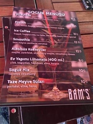 Menu photo 1 Bam's Istanbul, 34 Menu photo 1 Bam's Istanbul, 34