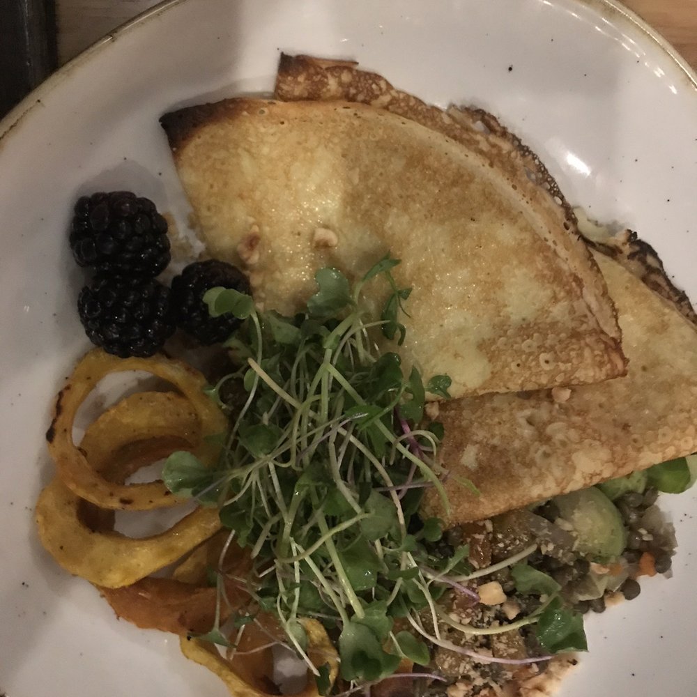 Cadre Restaurant - Crepe with lentils - French Near Me - Madison, Wisconsin Cadre Restaurant - Crepe with lentils - French Near Me - Madison, Wisconsin