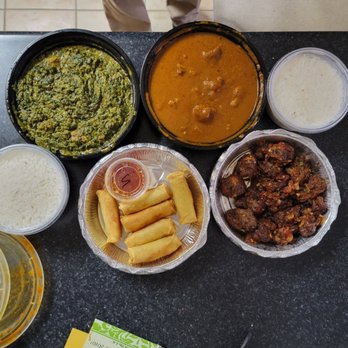 Curry Place - Lamb Saag, Goat Curry, Lasuni Gobi, Veggie Spring Rolls, Basmati Rice - Indian Near Me - Germantown, Maryland