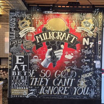 Milkcraft - Decorated wall. Very lively and fun location. - Ice Cream & Frozen Yogurt Near Me - New Haven, Connecticut