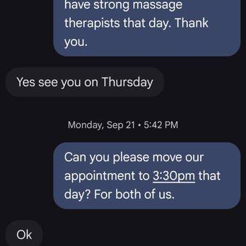 Wave Massage - Showing that they confirmed my appointment. They later told me to cancel over the phone. - Massage Near Me - Los Angeles, California Wave Massage - Showing that they confirmed my appointment. They later told me to cancel over the phone. - Massage Near Me - Los Angeles, California