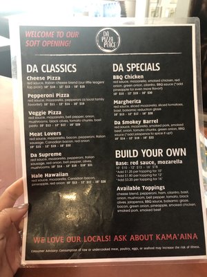 Menu photo 4 Da Pizza Place Waimea, HI