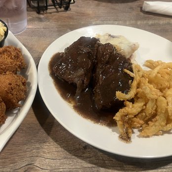 The Deep - Short rib meal and side of hush puppies. - Seafood Near Me - Hampton, Virginia The Deep - Short rib meal and side of hush puppies. - Seafood Near Me - Hampton, Virginia