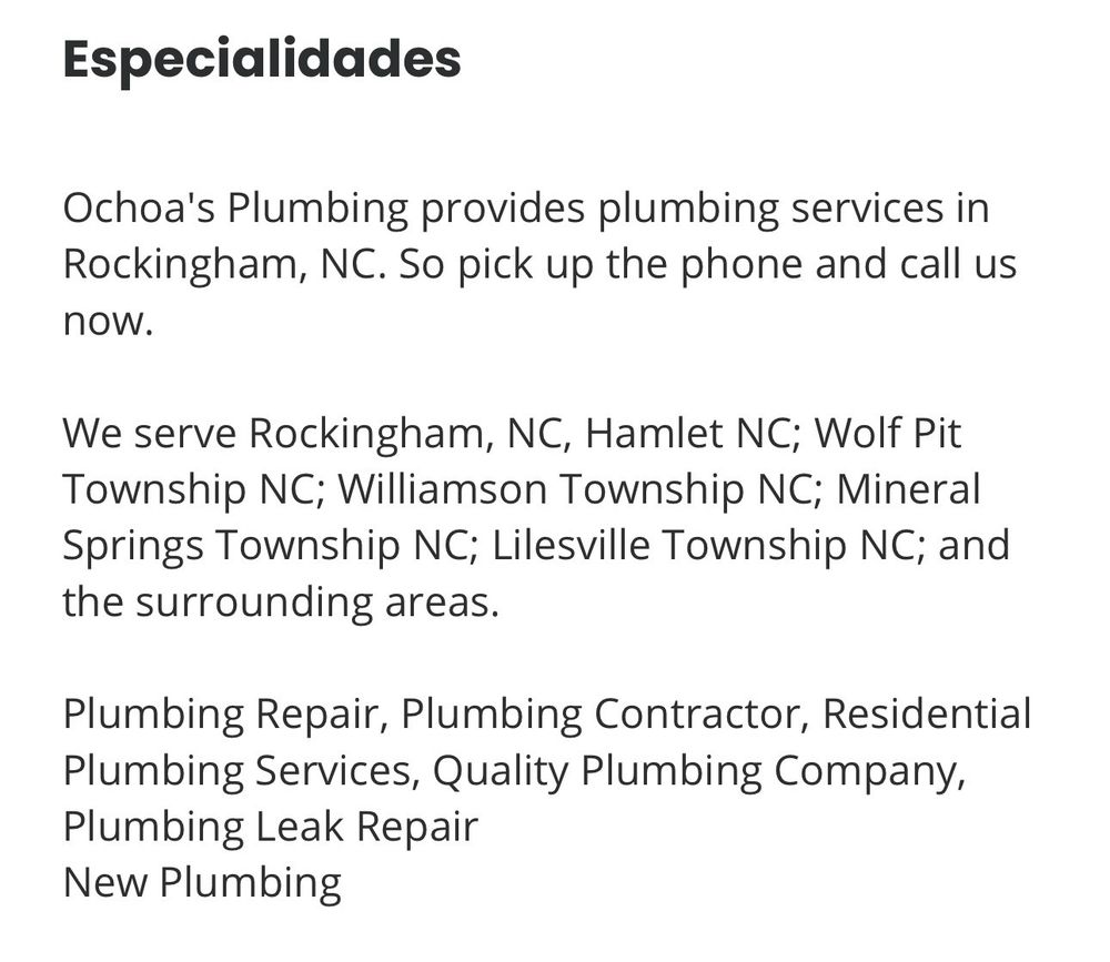 Slide of ochoa plumbingh