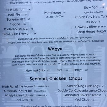 Arroyo Chop House - Menu - Steakhouses Near Me - Pasadena, California Arroyo Chop House - Menu - Steakhouses Near Me - Pasadena, California