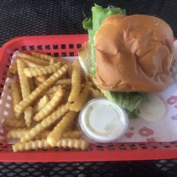 A great burger and some super crispy fries. A great burger and some super crispy fries.