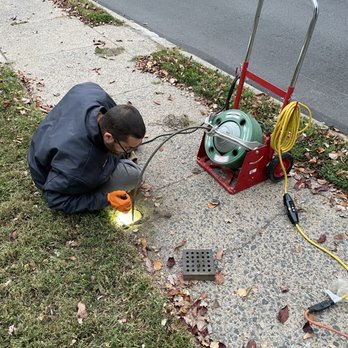 Pipeline Drain Cleaning - Derek exploring and clearing the sewer of roots. - Plumbing Near Me - Chester, Pennsylvania Pipeline Drain Cleaning - Derek exploring and clearing the sewer of roots. - Plumbing Near Me - Chester, Pennsylvania