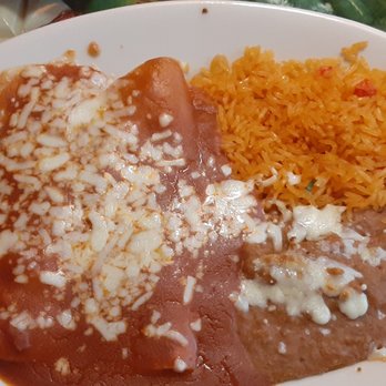 El Rodeo - Beef enchiladas with rice and refried beans. - Mexican Near Me - Mechanicsburg, Pennsylvania