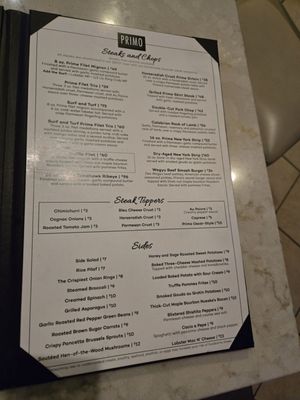 Menu photo 2 Primo Steak and Seafood Gurnee, IL Menu photo 2 Primo Steak and Seafood Gurnee, IL