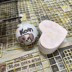 All Fired Up - Medium Ornament $16  Heart jewelry box $23