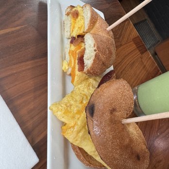 Frothy Monkey - Bacon, Egg & Cheddar Bagel Sandwich - Coffee & Tea Near Me - Nashville, Tennessee Frothy Monkey - Bacon, Egg & Cheddar Bagel Sandwich - Coffee & Tea Near Me - Nashville, Tennessee