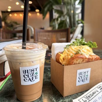 Just Cuz Cafe - House coffee and Eggsential sandwich - Cafes Near Me - Lacey, Washington Just Cuz Cafe - House coffee and Eggsential sandwich - Cafes Near Me - Lacey, Washington
