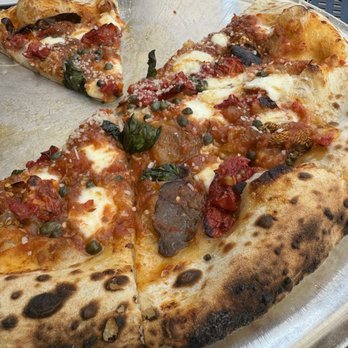 Lupo - The Melanzana pizza. Sauce is an eggplant tomato ragu that is wonderful. This is my favorite Lupo pizza. - Pizza Near Me - Louisville, Kentucky Lupo - The Melanzana pizza. Sauce is an eggplant tomato ragu that is wonderful. This is my favorite Lupo pizza. - Pizza Near Me - Louisville, Kentucky