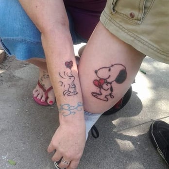 Cryptic Tattoo - I was reunited with my bff after 20 years. We got Snoopy and Woodstock with our initials in the hearts. Johnny rocks! - Tattoo Near Me - Azusa, California Cryptic Tattoo - I was reunited with my bff after 20 years. We got Snoopy and Woodstock with our initials in the hearts. Johnny rocks! - Tattoo Near Me - Azusa, California