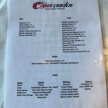 Cajun Crack'n - Menu - Seafood Near Me - Milpitas, California