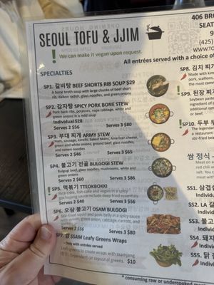 Menu photo 1 Seoul Tofu & Jjim Seattle, WA Menu photo 1 Seoul Tofu & Jjim Seattle, WA