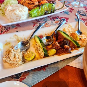 Turkish Kitchen - Mezze plate, hummus, babaganush, eggplant. - Mediterranean Near Me - Brandon, Florida