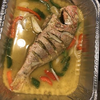 Le Bistro 2.0 - Poison Gros Sel (Red Snapper in sauce) So freaking good. My favorite. - Haitian Near Me - Boca Raton, Florida Le Bistro 2.0 - Poison Gros Sel (Red Snapper in sauce) So freaking good. My favorite. - Haitian Near Me - Boca Raton, Florida