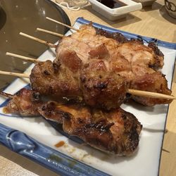 Naoko - Yakitori mix - chicken meatballs, white meat and red meat chicken skewers, salmon