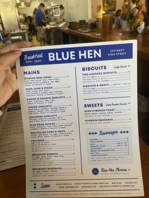 Menu photo 1 The Blue Hen Cafe Saint Augustine, FL Menu photo 1 The Blue Hen Cafe Saint Augustine, FL