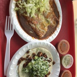Don Choy Mexican Food - Two cheese enchilada plate and typically $3.00 taco.