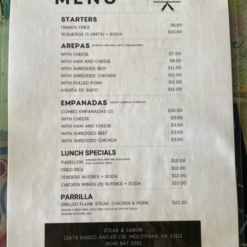 Steak & Sabor - Menu - Steakhouses Near Me - Midlothian, Virginia Steak & Sabor - Menu - Steakhouses Near Me - Midlothian, Virginia