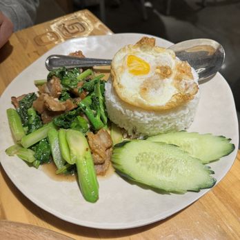 Manaow - Chinese kale and crispy pork - Thai Near Me - Long Beach, California Manaow - Chinese kale and crispy pork - Thai Near Me - Long Beach, California