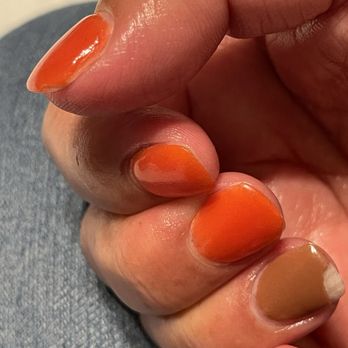 Nice Nail & Spa 3 - You can see corner of nail polish on thumb is starting to lift. - Nail Salons Near Me - Visalia, California