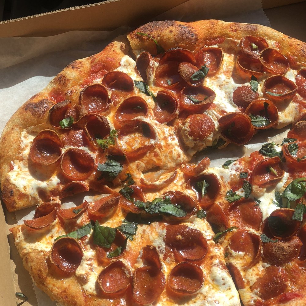 Nick + Sons Bakery - Spicy Sausage Pizza -- aka pepperoni pizza lol ($17) - Bakeries Near Me - Brooklyn, New York Nick + Sons Bakery - Spicy Sausage Pizza -- aka pepperoni pizza lol ($17) - Bakeries Near Me - Brooklyn, New York